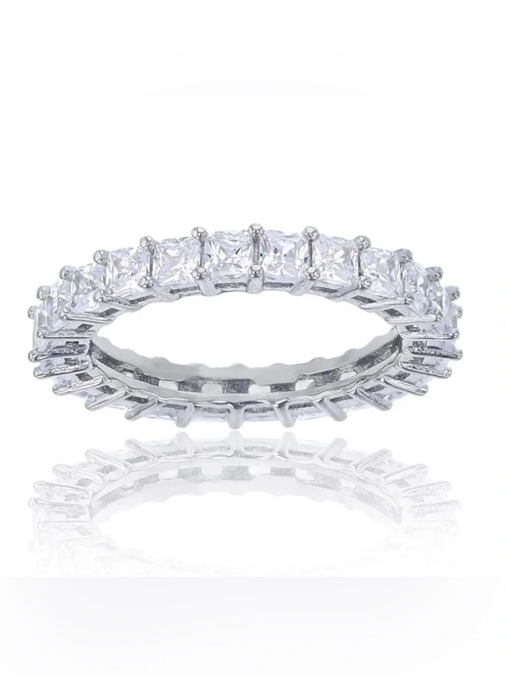 NWT Sterling Silver CZ Eternity Ring Size 9